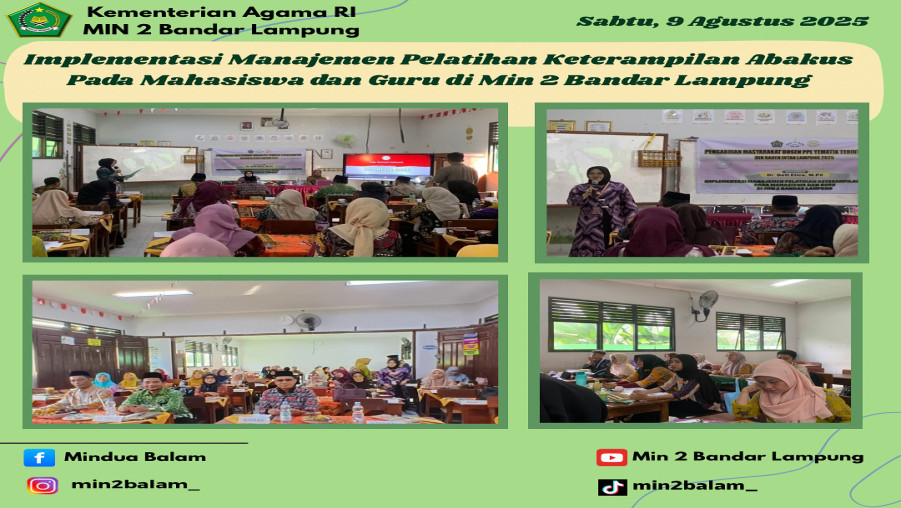 MIN 2 Bandar Lampung Gelar Pelatihan Keterampilan Abakus Bersama Dr. Deti Elice, M.Pd.
