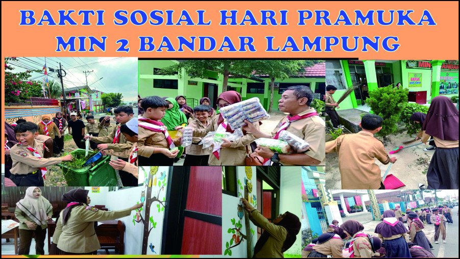Berbagi Roti Usai Kerja Bakti: Rangkaian Peringatan Hari Pramuka MIN 2 Bandar Lampung